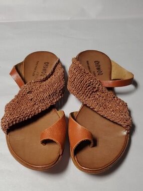 Sundance Catalog CYDWOQ Kiosk Women's Brown Woven Leather Sandals Size 38 BoHoSu